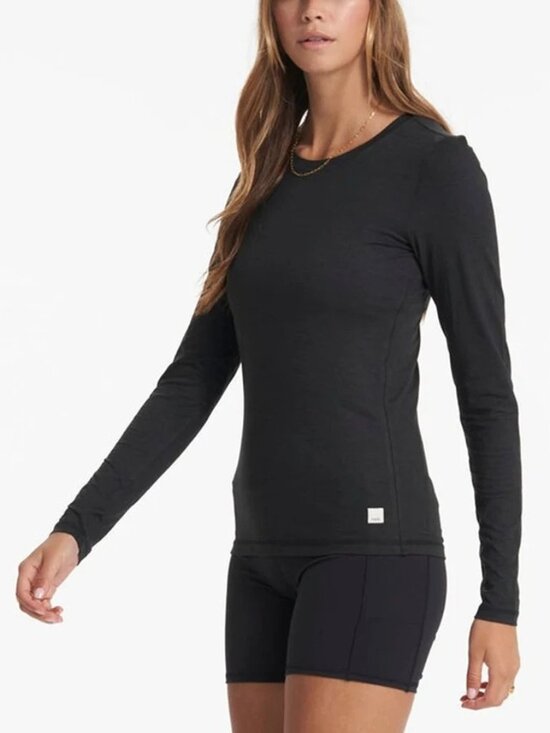 Vuori Tops - N-79. Vuori Long Sleeve Lux Crew T-Shirt Black Medium